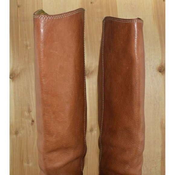 🌹Davos Gomma Womens Tall Riding  Brown Leather Made In Italy Boots Size 9 - Picture 3 of 12